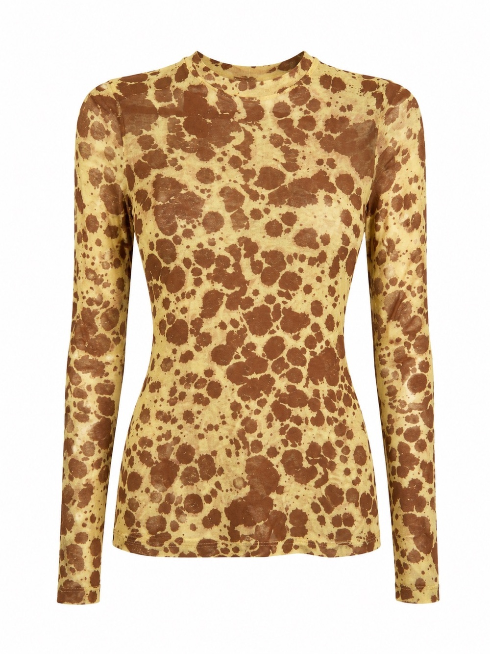 NWT NANUSHKA YELLOW AND BROWN DESIGN LONG SLEEVE TOP